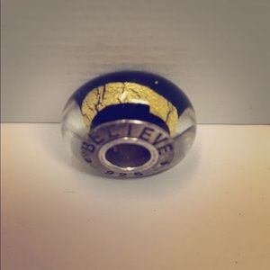 Boston Bruins Black and Gold glass bead charm